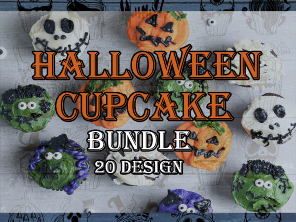 Halloween cupcakes svg, bats cupcake svg, pumpkin cupcake svg, fun cupcake svg, trick or treat svg, eyeball svg, halloween clipart, eps, dxf graphic t shirt