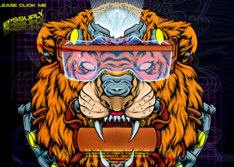 Lion cyber beast Illustrations animal