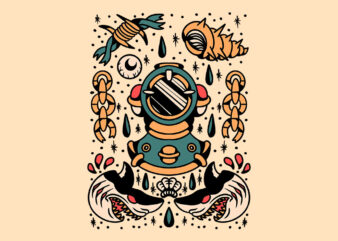 ocean tattoo flash t shirt design online