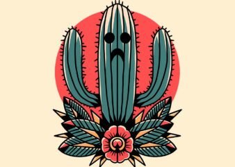 oldschool cactus t shirt design online