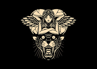 panther angel t shirt illustration
