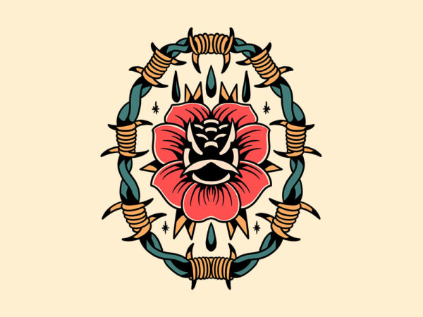 Poison rose t shirt illustration