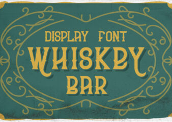 Whiskey Bar font t shirt design for sale