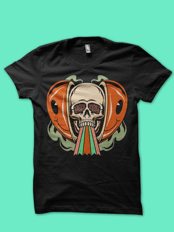 psychedelic skull