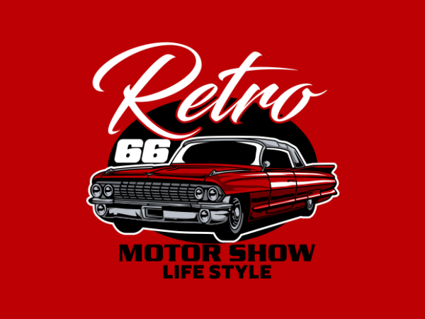 Retro motorshow t shirt design online