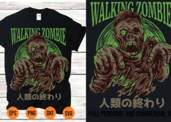 WALKING ZOMBIE TShirt Design svg png Best New 2022