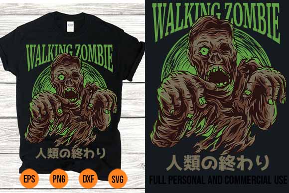 Walking zombie tshirt design svg png best new 2022