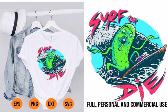 Surf or die street art t-shirt design svg png best new 2022