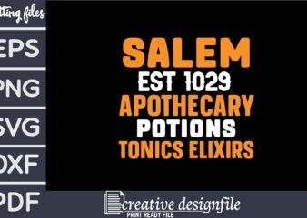 salem est 1029 apothecary potions tonics elixirs t shirt template vector