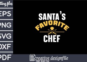 santa’s favorite chef t shirt template vector