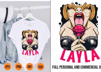 Layla Licks the Lolli Cheeky Malle Party svg t shirt vector graphic