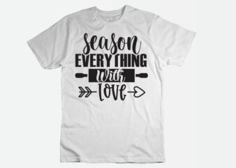 season everything with love SVG t shirt template vector