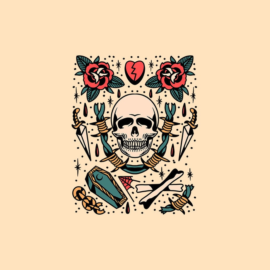 Graphic Color Flash Sheet Tattoo Designs SVG Stylized