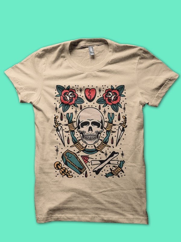 skull tattoo flash - Buy t-shirt designs