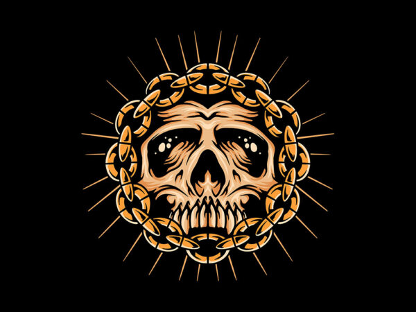 Skull chains t shirt template vector