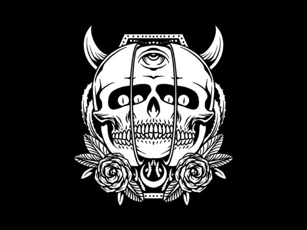Skull inside skull t shirt template vector