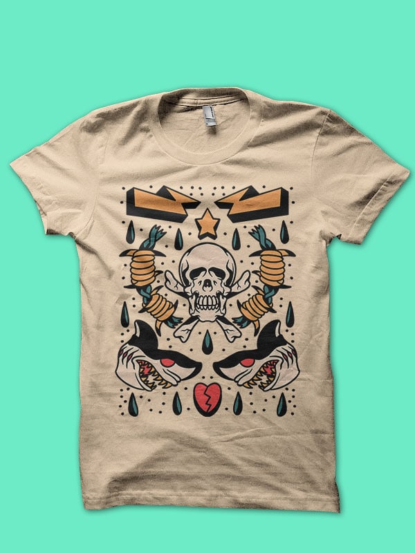 skull shark flash - Buy t-shirt designs