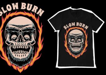Slow burn skull t-shirt template