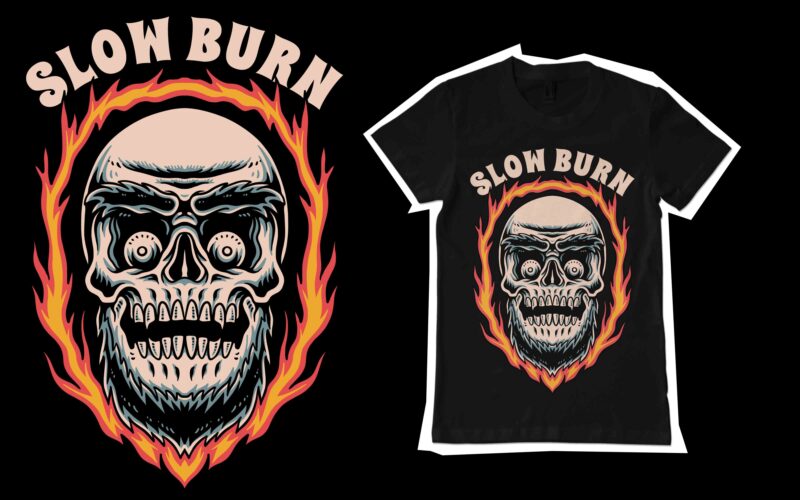 Slow burn skull t-shirt template