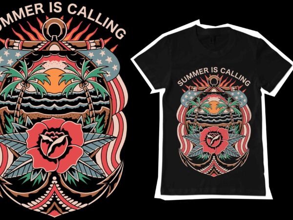 Summer is calling t-shirt design