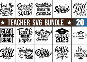 Teacher SVG Bundle t shirt designs for sale