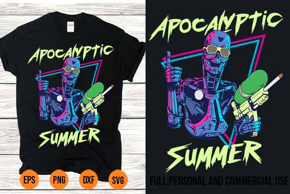 Pop art photoshop apocalyptic summer t-shirt design svg png best new 2022