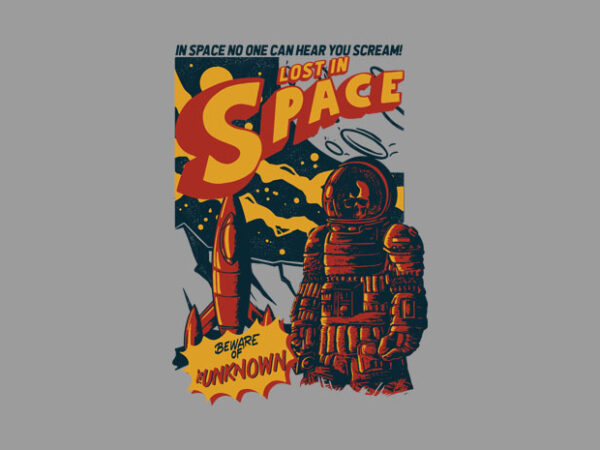 Lost in space t shirt vector graphic