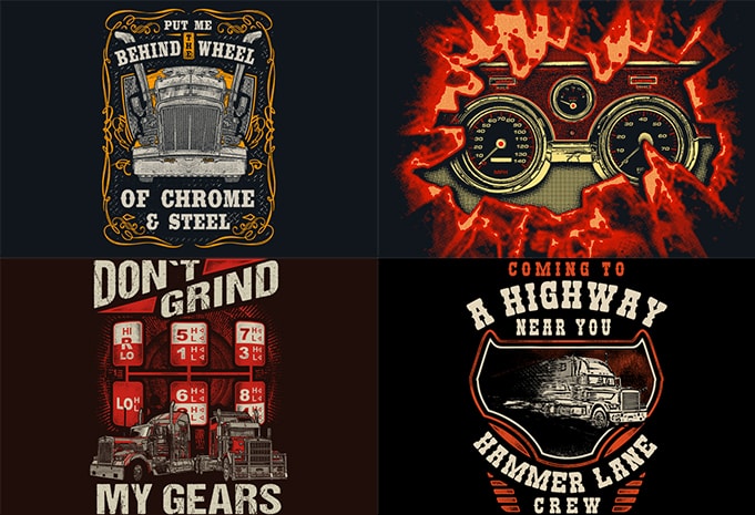 Trucker Designs Custom Bundle - Buy t-shirt designs