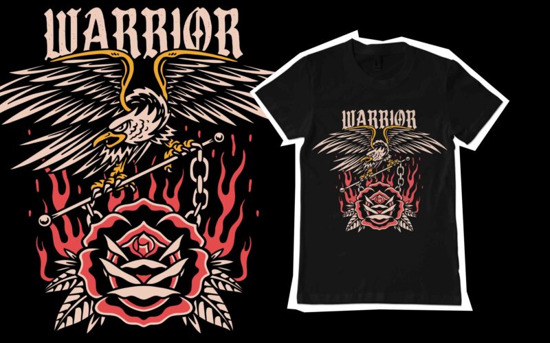 warrior eagle t-shirt design
