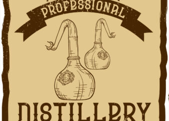 Professional spirit distillery, t-shirt design