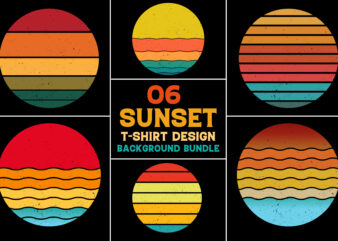Retro Vintage Sunset Grunge Background for T-Shirt Dsign