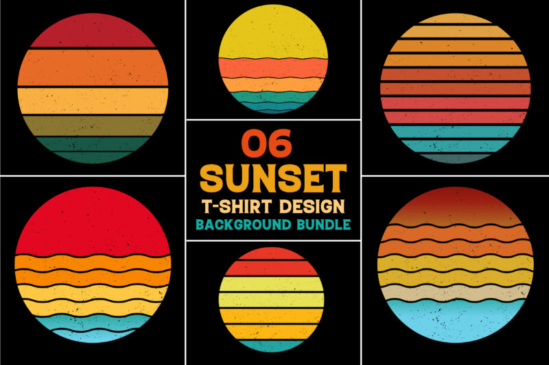 Retro Vintage Sunset Grunge Background for T-Shirt Dsign