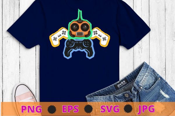 Video game remote control robot funny video gamer color t-shirt design svg, video game remote control robot png