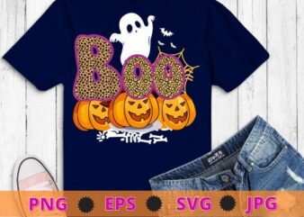 Boo halloween pumpkin funny ghost broken bone scary spider T-shirt design svg, Boo halloween, pumpkin, funny ghost, broken bone, scary spider,