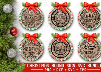 Christmas Round Sign SVG Bundle