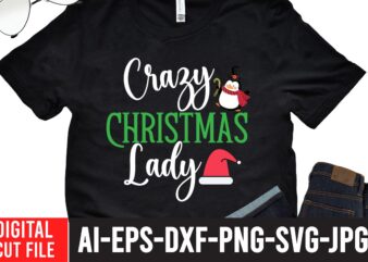 Crazy Christmas Lady SVG Design