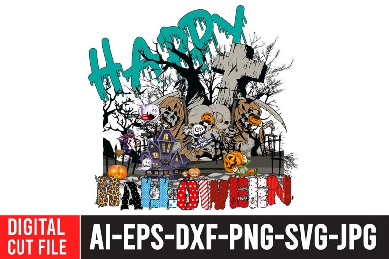 Happy Halloween Sublimation Design , Halloween Sublimation Bundle , Halloween PNG Print , Transparent Background , Sublimation PNG, Halloween Bundle Png, Trick or Treat Png, Spooky Vibes, Cowhide, Western PNG,