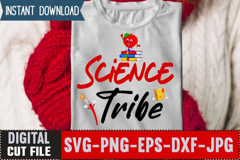Science Tribe SVG ,Back to School Svg Bundle,SVGs,quotes-and-sayings,food-drink,print-cut,mini-bundles,on-sale Girl First Day of School Shirt, Pre-K Svg, Kindergarten, 1st, 2 Grade Shirt Svg File for Cricut & Silhouette, Png,Hello Grade School