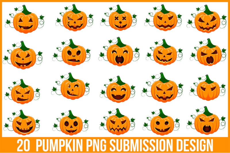 Pumpkin PNG Submission Design Bundle - Buy t-shirt designs