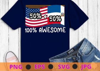 Dominican American Half Dominican Half American Flag T Shirt design svg, 50% american 50% Dominican, American Flag,