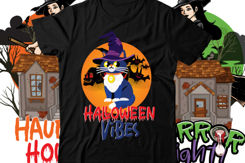 Halloween Vibes T-Shirt Design , Halloween t shirt bundle, halloween t shirts bundle, halloween t shirt company bundle, asda halloween t shirt bundle, tesco halloween t shirt bundle, mens halloween
