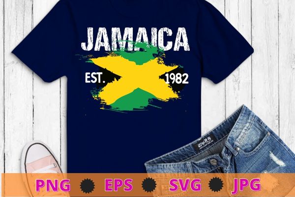 Vintage Kingston Jamaica Est. 1962 Souvenir Gift T-Shirt design svg, Jamaica flag, Jamaican proud, Jamaican girl