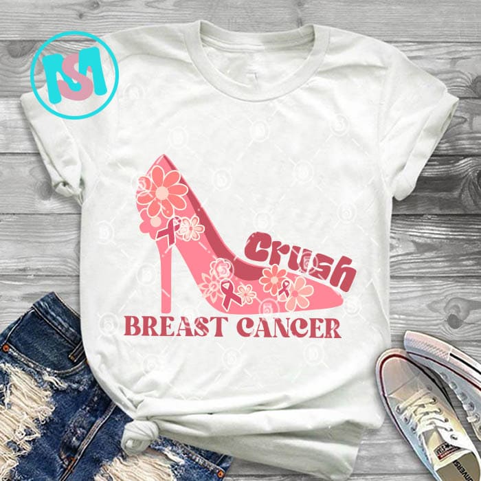 Breast cancer bundle png In October Stronger than fuck cancer Warrior Survivor Awareness Sunflower Rainbow pink ribbon sublimation download