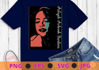 Aaliyah Airbrush Bandana Photo T-Shirt design svg, Aaliyah Airbrush Bandana vintage,