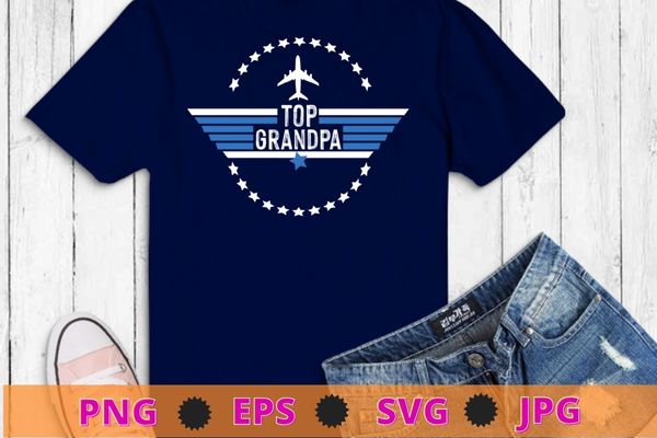 Mens Christmas Birthday Gift for Top grandpa air force Birthday Gun Father’s day T-Shirt