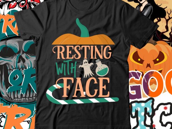 Resting with face t-shirt design , boo! t-shirt design , boo! sublimation design , halloween t shirt bundle, halloween t shirts bundle, halloween t shirt company bundle, asda halloween t