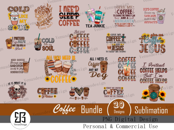 Western coffee bundle sublimation tshirt design