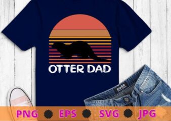 Vintage Otter dad gifts funny Sea Animal Otter Sunset T-Shirt design svg,