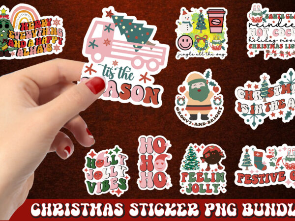 Christmas sticker png bundle t shirt vector file