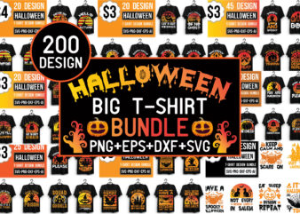 Halloween Big T-shirt Design Bundle